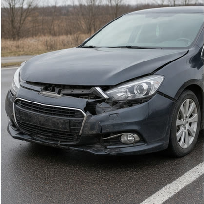 Автомобіль із пошкодженим бампером після ДТП